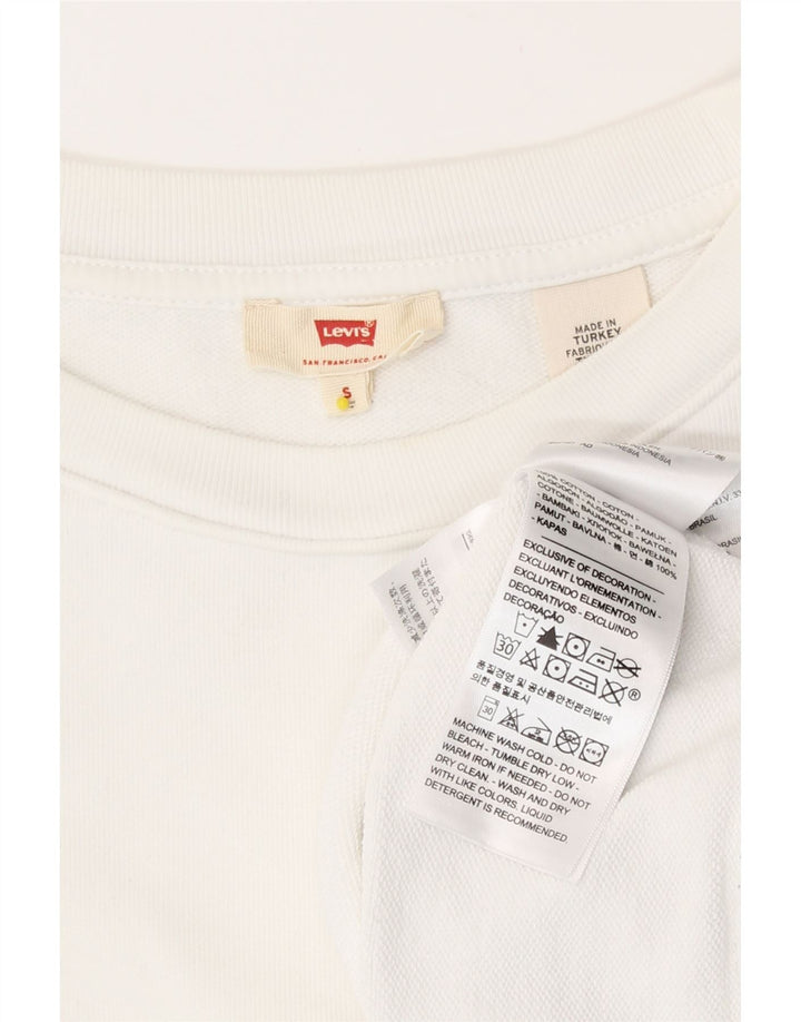 Damska bluza Levi's Oversize Graphic Crop Jumper UK 10 Small White
