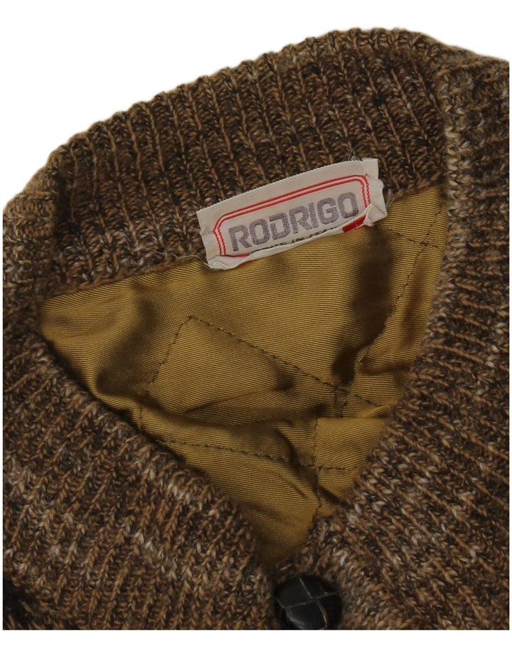 Rodrigo Męski sweter rozpinany XL Brązowy geometryczny