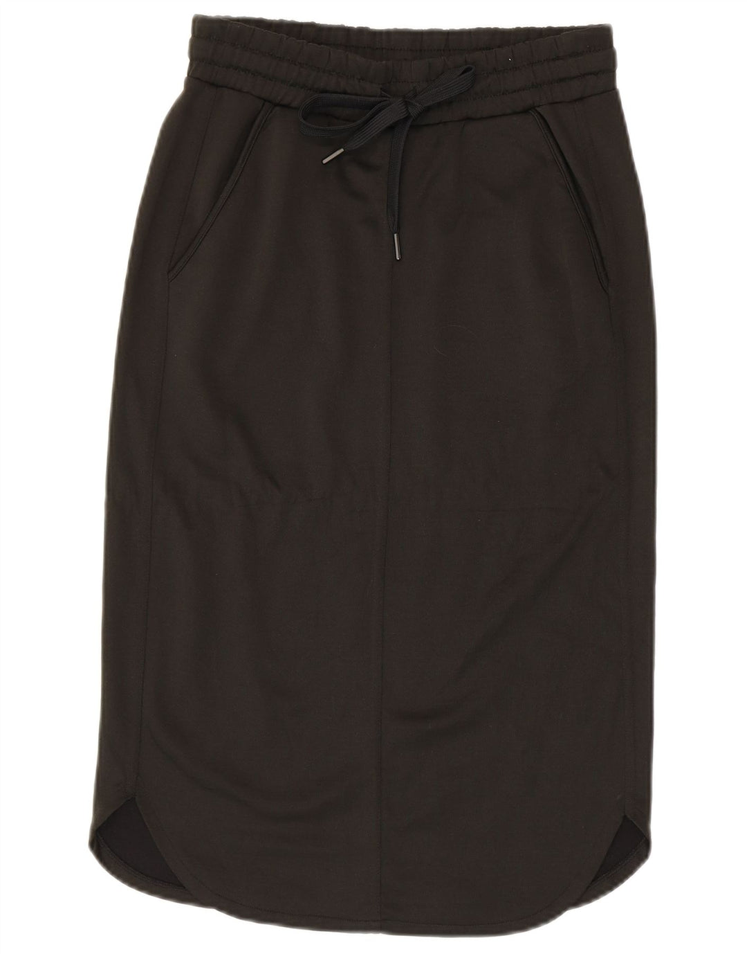 BENETTON Damska spódnica midi, mała, W27, khaki, poliester