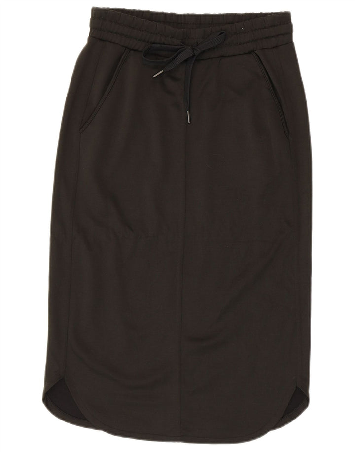 BENETTON Damska spódnica midi, mała, W27, khaki, poliester