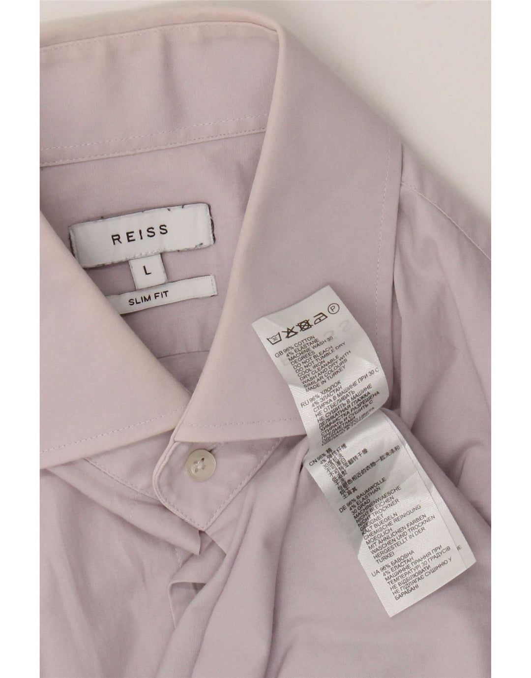 Koszula męska Reiss Slim Fit, duża, fioletowa, bawełniana