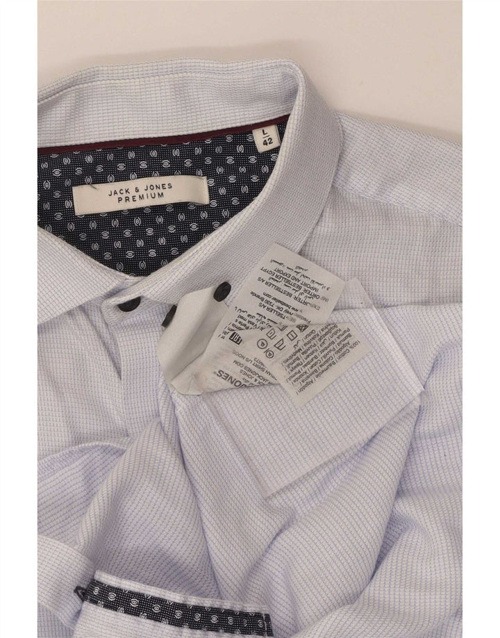 Koszula męska Jack & Jones, rozmiar 42, duża, niebieska, bawełniana krata