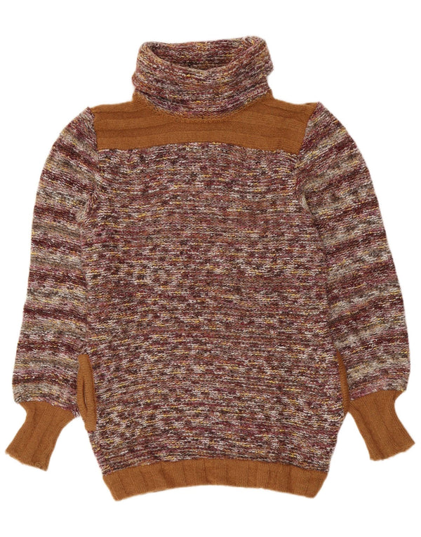 Sweter damski VINTAGE z wywijanym dekoltem UK 14, średnie, wielokolorowe paski