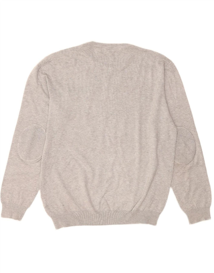 TRUSSARDI Mens Crew Neck Jumper Sweater XL Grey Viscose