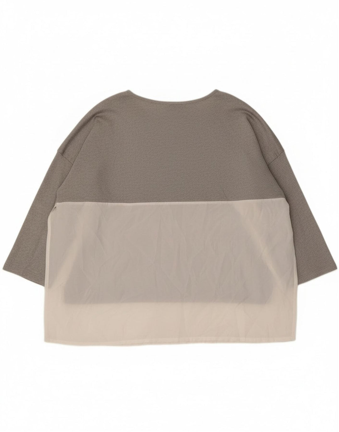 Damski top oversize Zara z rękawem 3/4, UK 14, średni szary, blok kolorów