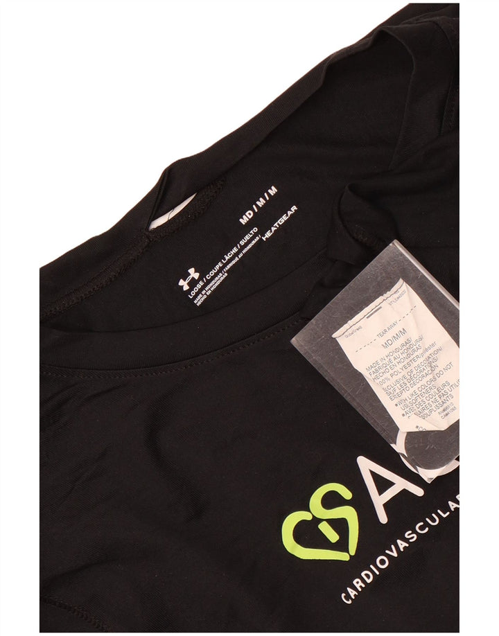 Męski top z grafiką Under Armour z długim rękawem, średni czarny poliester