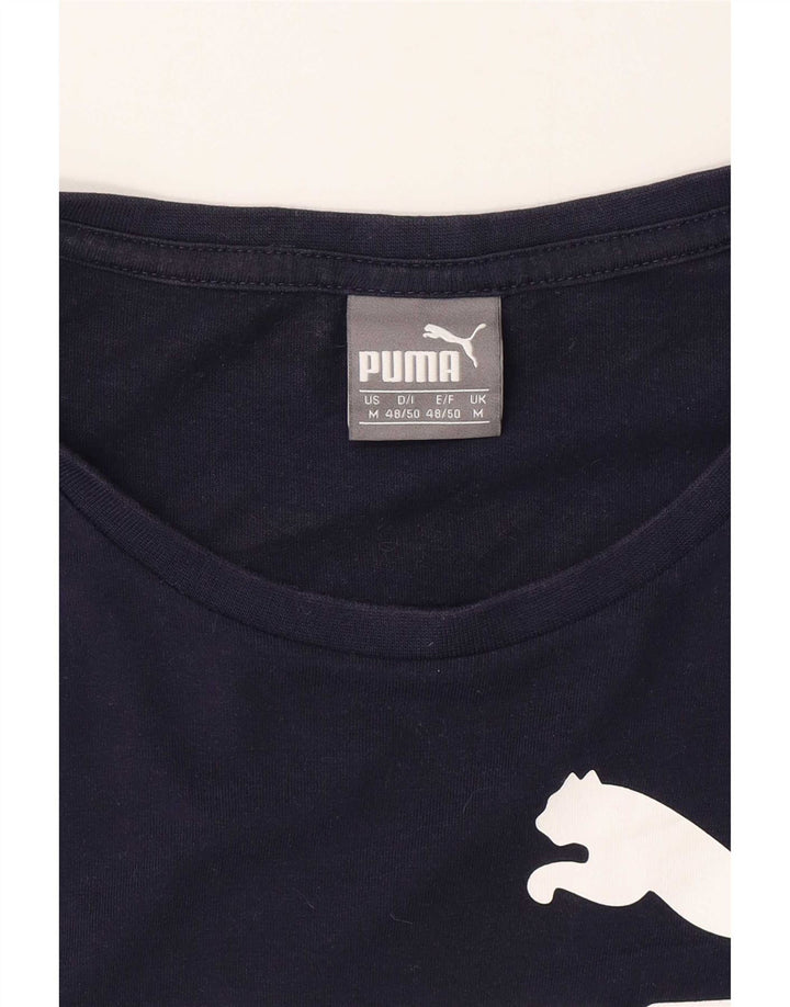 Męska koszulka z grafiką Puma, średnia, granatowa, bawełniana