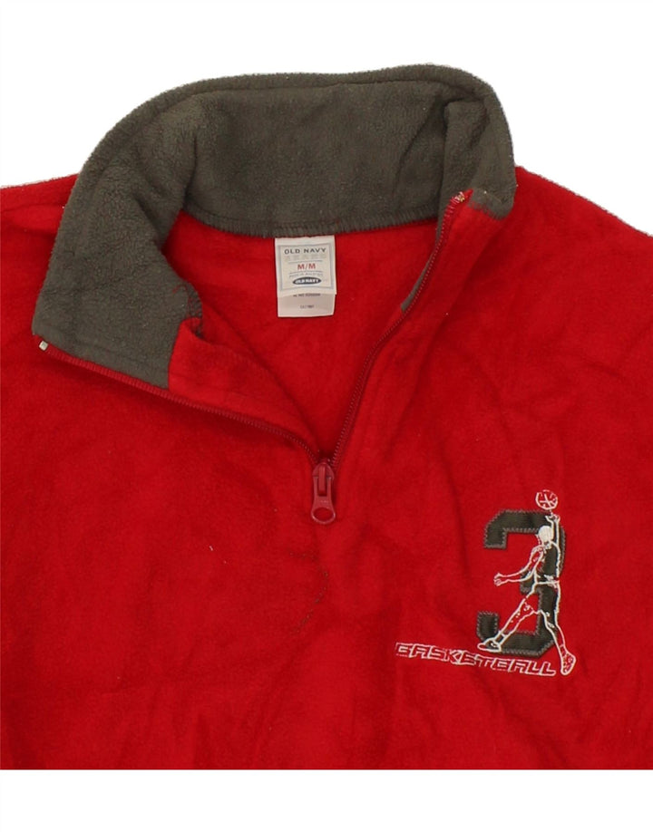 OLD NAVY Boys Fleece Jumper 10-11 Years Medium Red Polyester Vintage Old Navy and Second-Hand Old Navy from Messina Hembry 