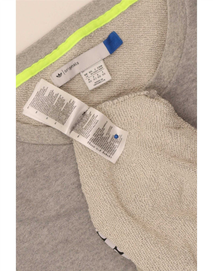 Damska bluza Adidas Graphic Oversized Sweter UK 14 Średnia szara bawełna