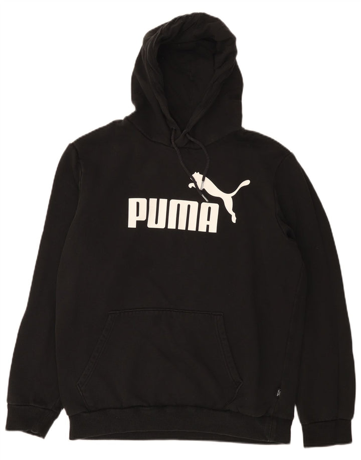 Męski sweter z kapturem Puma z grafiką, średni czarny, bawełniany
