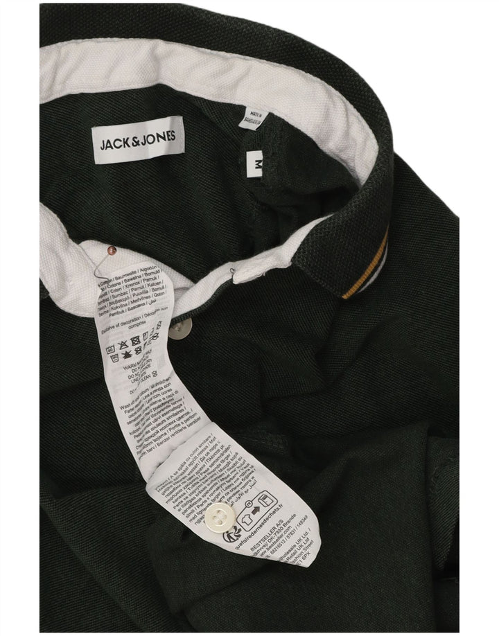 Męska koszulka polo Jack & Jones, średnia, zielona bawełna