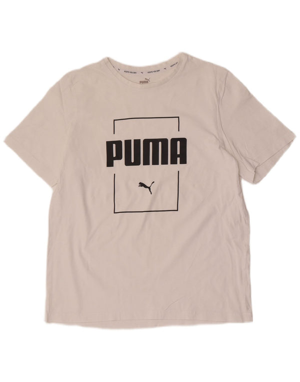 Damska koszulka z grafiką Puma Top UK 16, duża, biała, bawełniana, sportowa