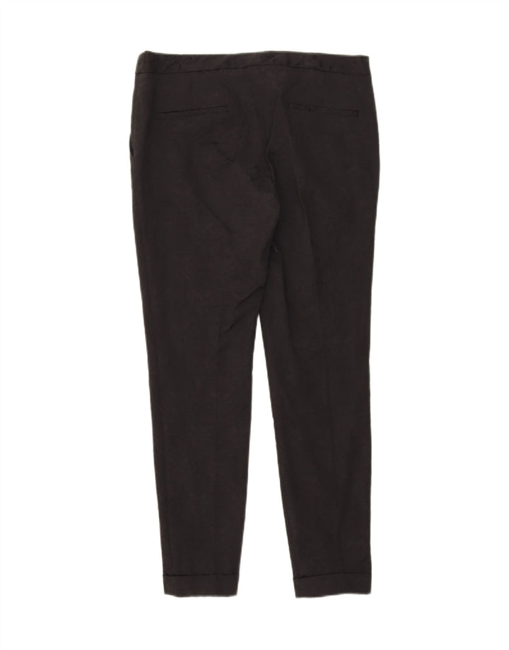 ZARA Womens Basic Slim Chino Trousers Medium W28 L26 Black Floral Viscose Vintage Zara and Second-Hand Zara from Messina Hembry 