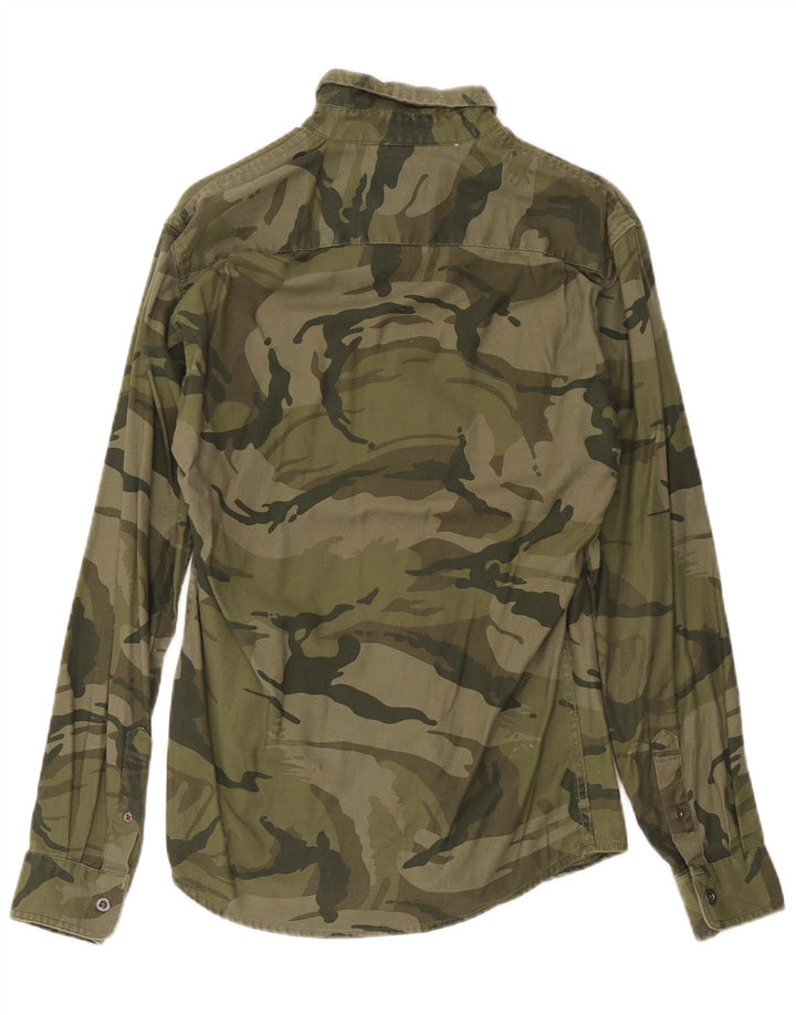 Koszula męska Wrangler, mała, bawełniana w kamuflażu khaki