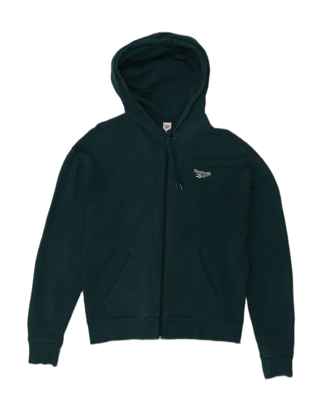 Męski sweter z kapturem i zamkiem REEBOK, mały, zielony, bawełniany