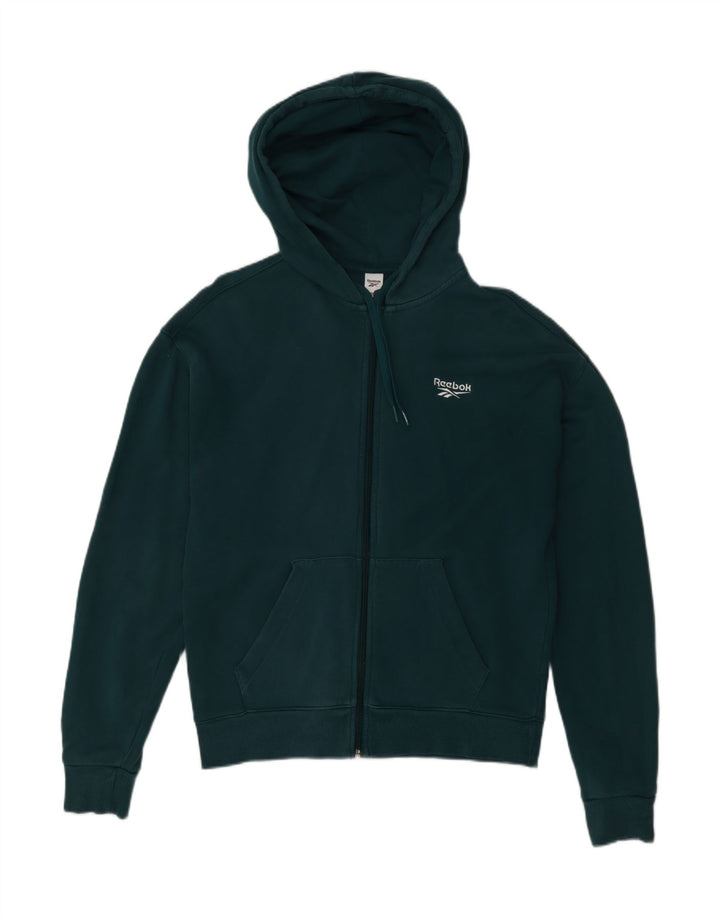 Męski sweter z kapturem i zamkiem REEBOK, mały, zielony, bawełniany