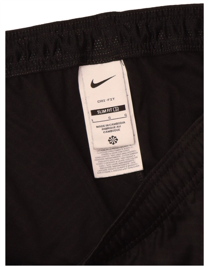 Męskie spodenki sportowe Nike Climalite Slim Fit, duży czarny poliester z blokami kolorów