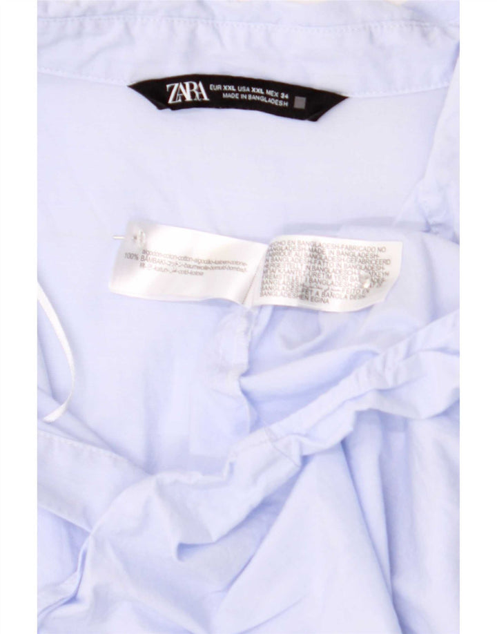 Koszula damska Zara UK 20 2XL niebieska bawełniana