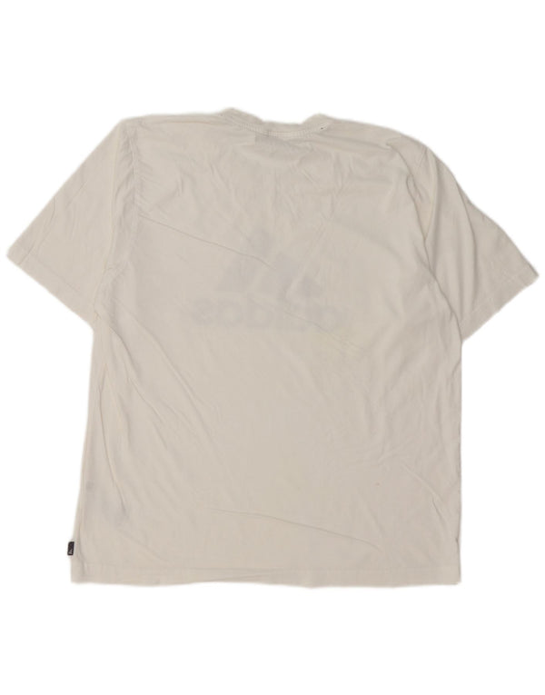 Męska koszulka z grafiką ADIDAS, duża, biała, bawełniana