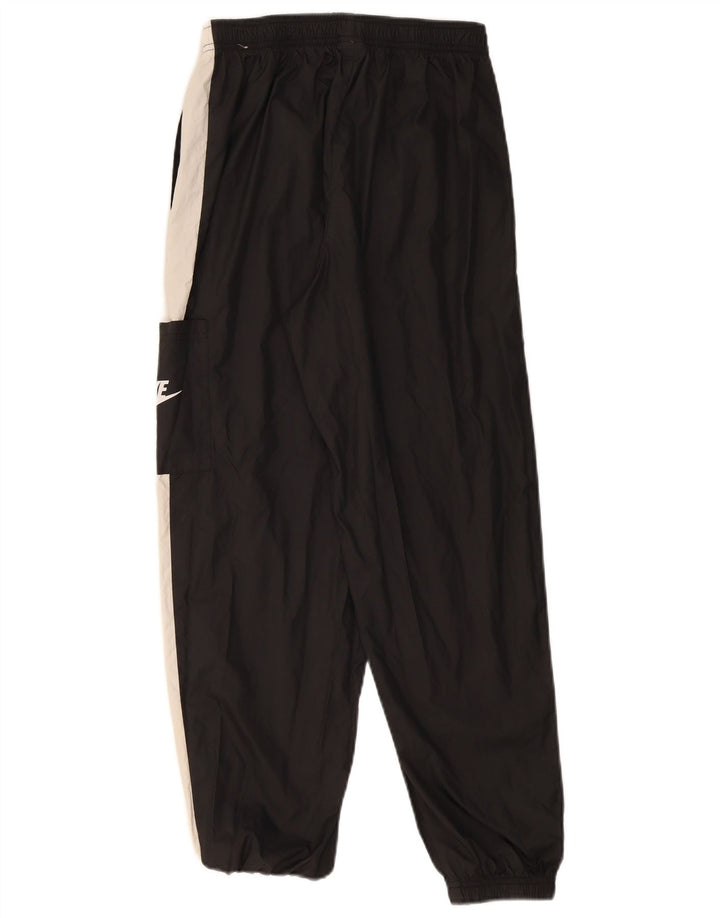 NIKE Mens Tracksuit Trousers Joggers Small  Black Colourblock Polyester