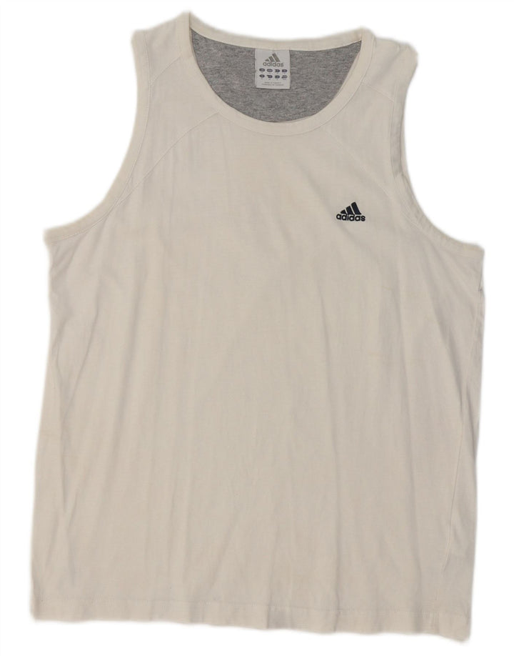 Adidas Męska Kamizelka Top Średniej Białej Bawełny