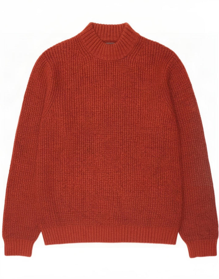 Marks & Spencer Męski sweter z golfem, średniobrązowy, akrylowy