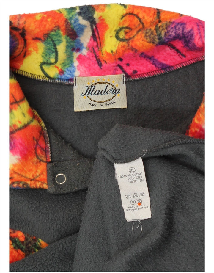 Męski sweter polarowy VINTAGE XL, szary, z blokami kolorów, w stylu vintage