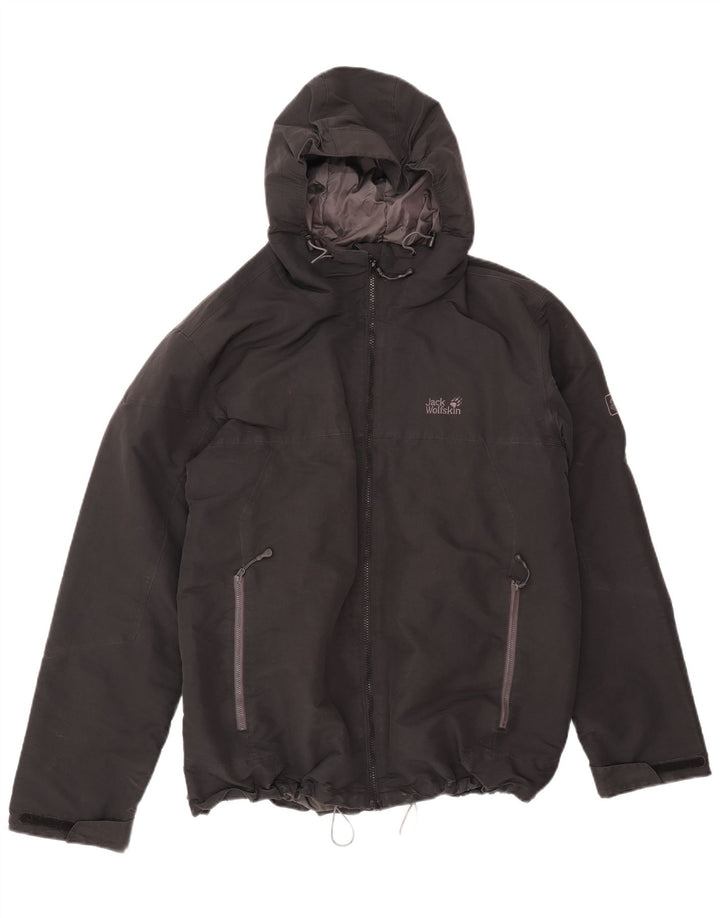 Męska kurtka wiatrówka Jack Wolfskin z kapturem UK 48 2XL Czarny poliester