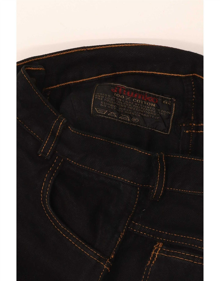 Damska spódnica dżinsowa w stylu vintage IT 42 Medium W28 Czarna bawełna