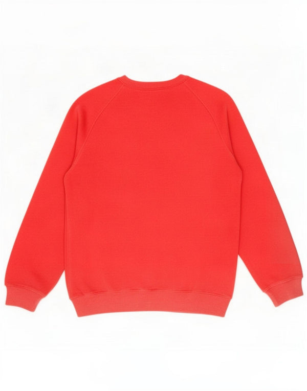 Vintage Damska bluza welurowa Jumper UK 14 Medium Red Cotton