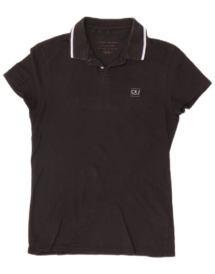 Męska koszulka polo Calvin Klein Jeans, średnia czarna, bawełniana