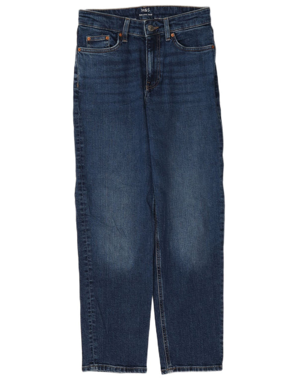 Marks & Spencer Damskie Boyfriend Straight Jeans UK 8 Małe W27 L27 Niebieskie