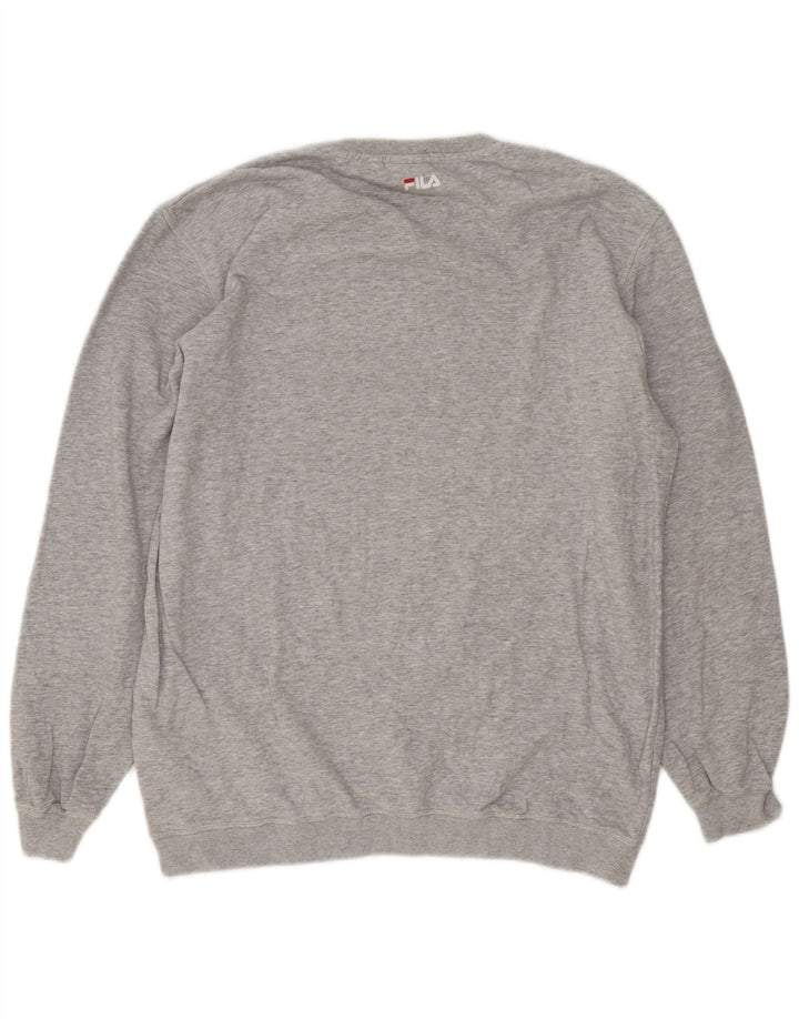 Męska bluza z grafiką Fila XL, szara, nakrapiana bawełna