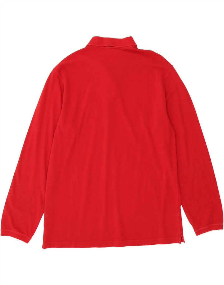 PRINGLE Mens Long Sleeve Polo Shirt XL Red Cotton Vintage Pringle and Second-Hand Pringle from Messina Hembry 