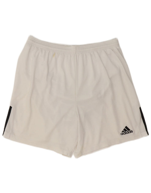 Męskie spodenki sportowe Adidas, duże, białe, z blokami kolorów, poliestrowe