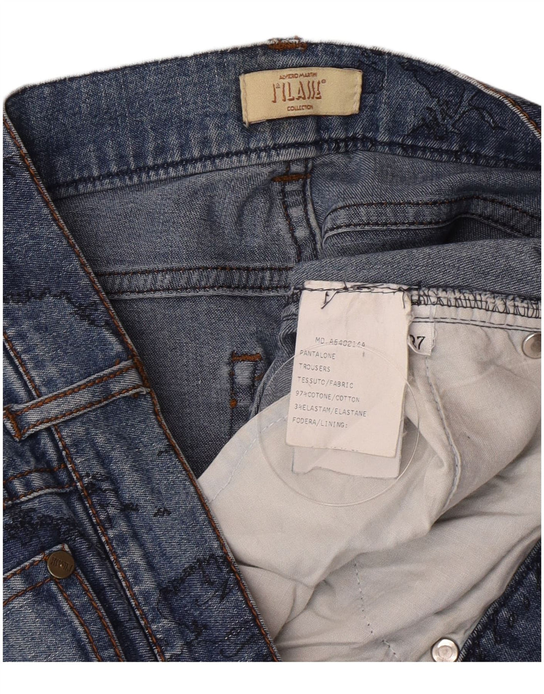 Damskie jeansy Bootcut ALVIERO MARTINI W27 L27 Niebieskie bawełniane