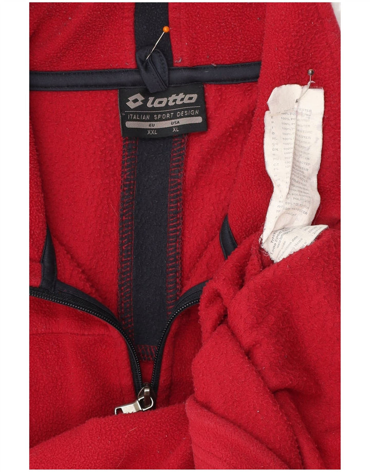 Męski sweter polarowy LOTTO z zamkiem błyskawicznym 2XL, czerwony poliester