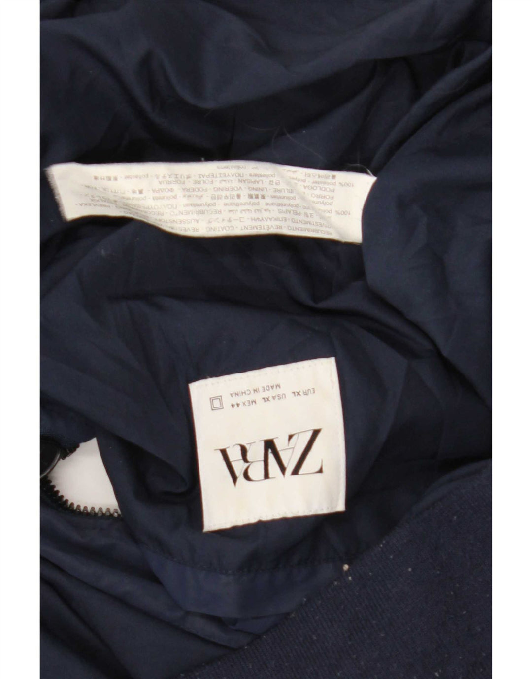 Męska kurtka bomberka Zara UK 42 XL, granatowa, poliester
