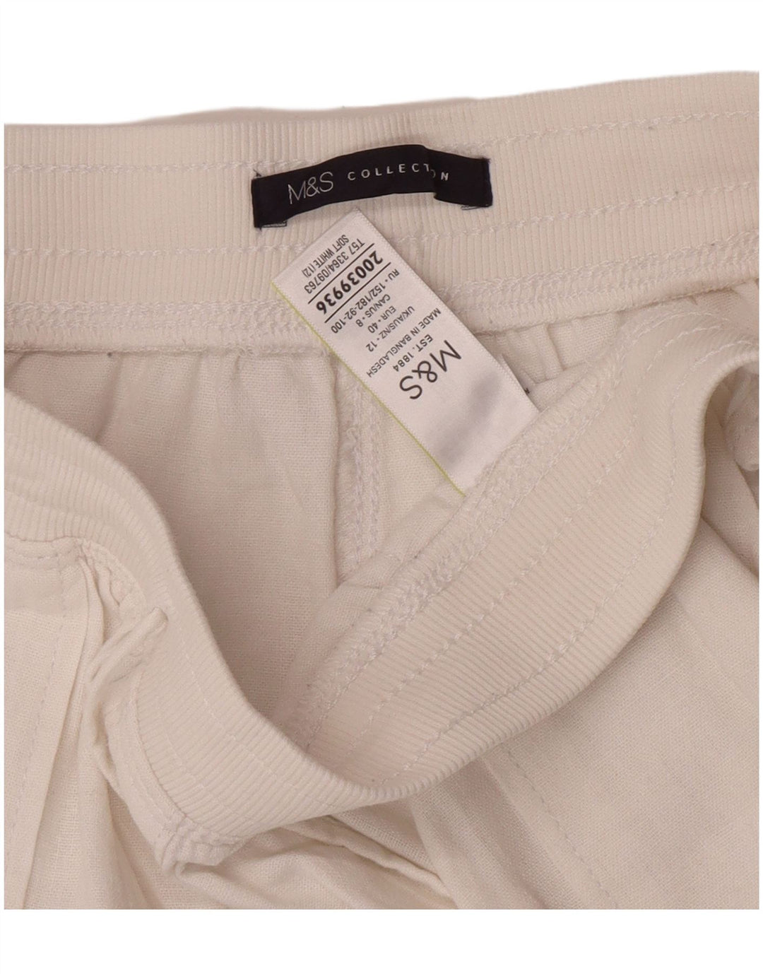 Marks & Spencer Damskie spodenki Chino UK 12 Medium W30 Białe lniane