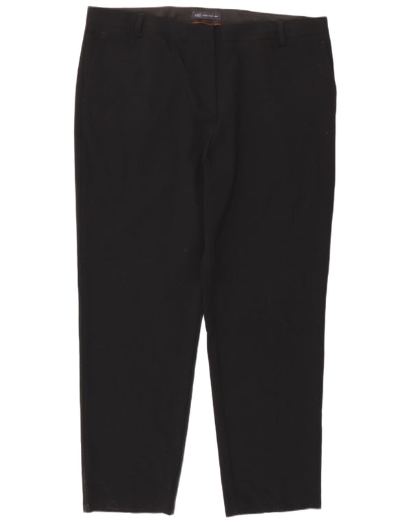 Damskie proste spodnie garniturowe Marks & Spencer UK 20 2XL W40 L30 Czarne