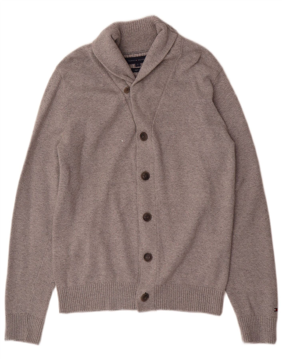 Męski sweter rozpinany Tommy Hilfiger, mały, szary, bawełniany
