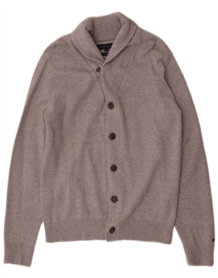 Męski sweter rozpinany Tommy Hilfiger, mały, szary, bawełniany