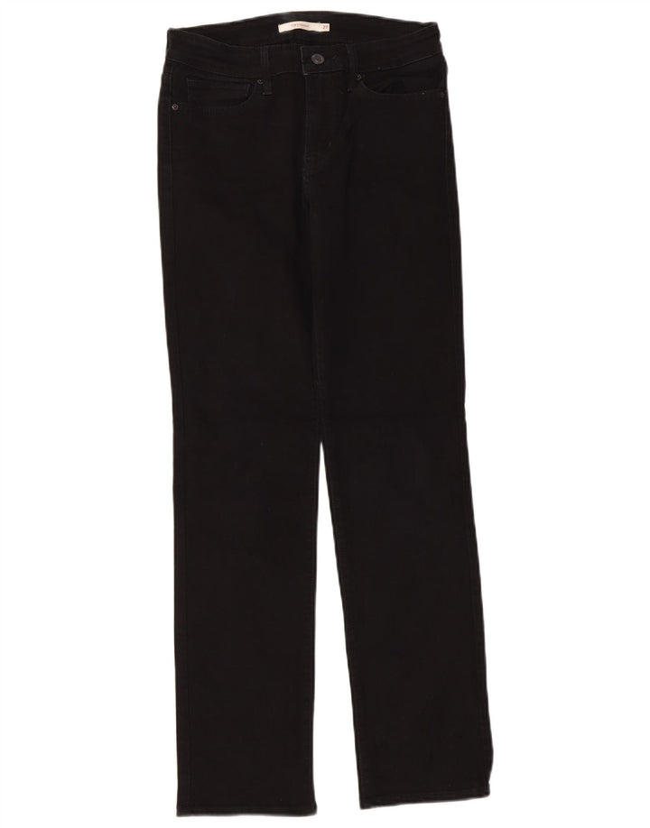 Damskie dżinsy Levi's 714 Straight W27 L30 Czarna bawełna