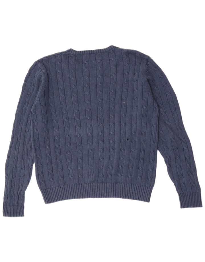 Marks & Spencer Męski sweter z okrągłym dekoltem w kolorze niebieskim, duży, granatowy