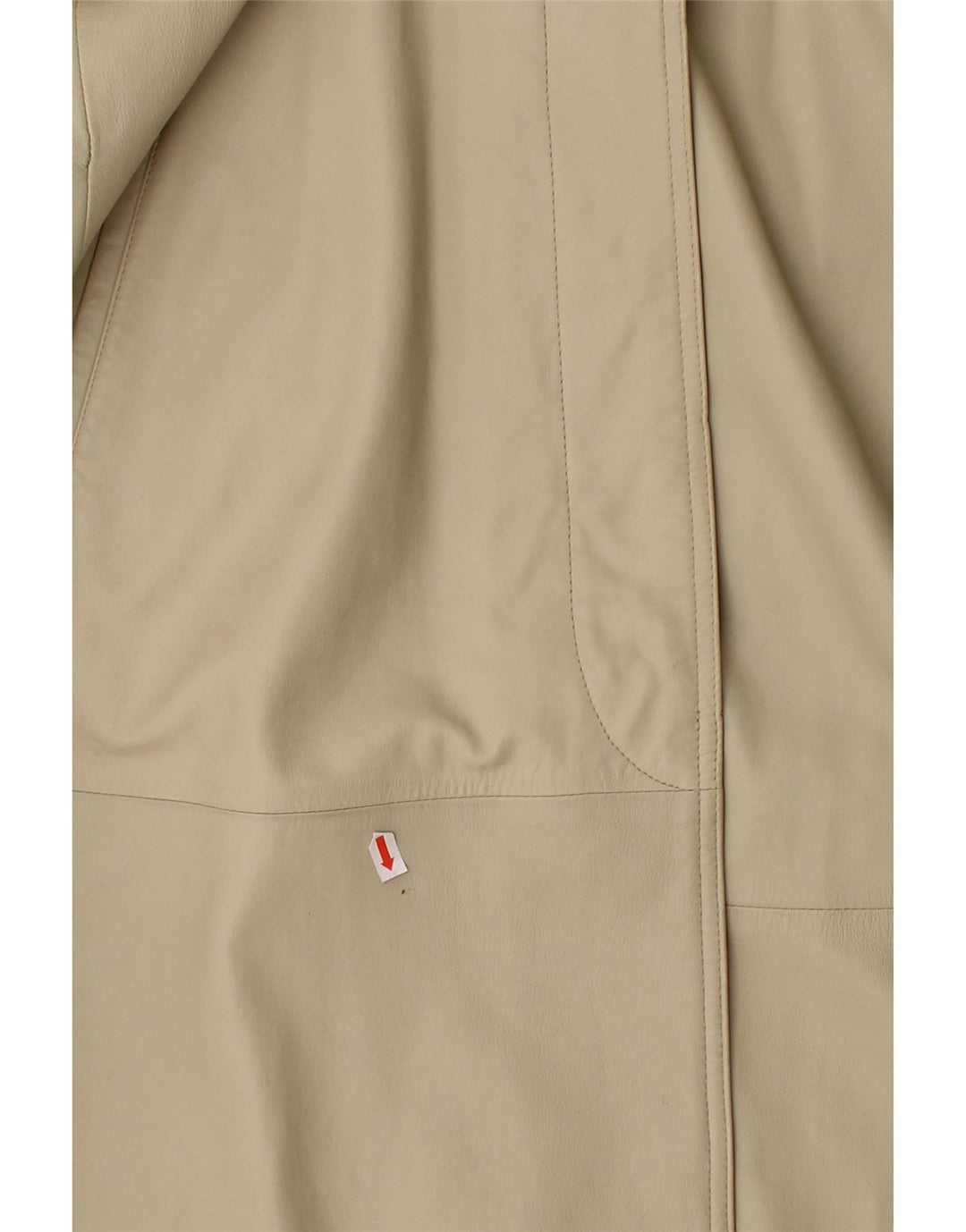 Płaszcz damski skórzany VINTAGE UK 18 XL beżowy