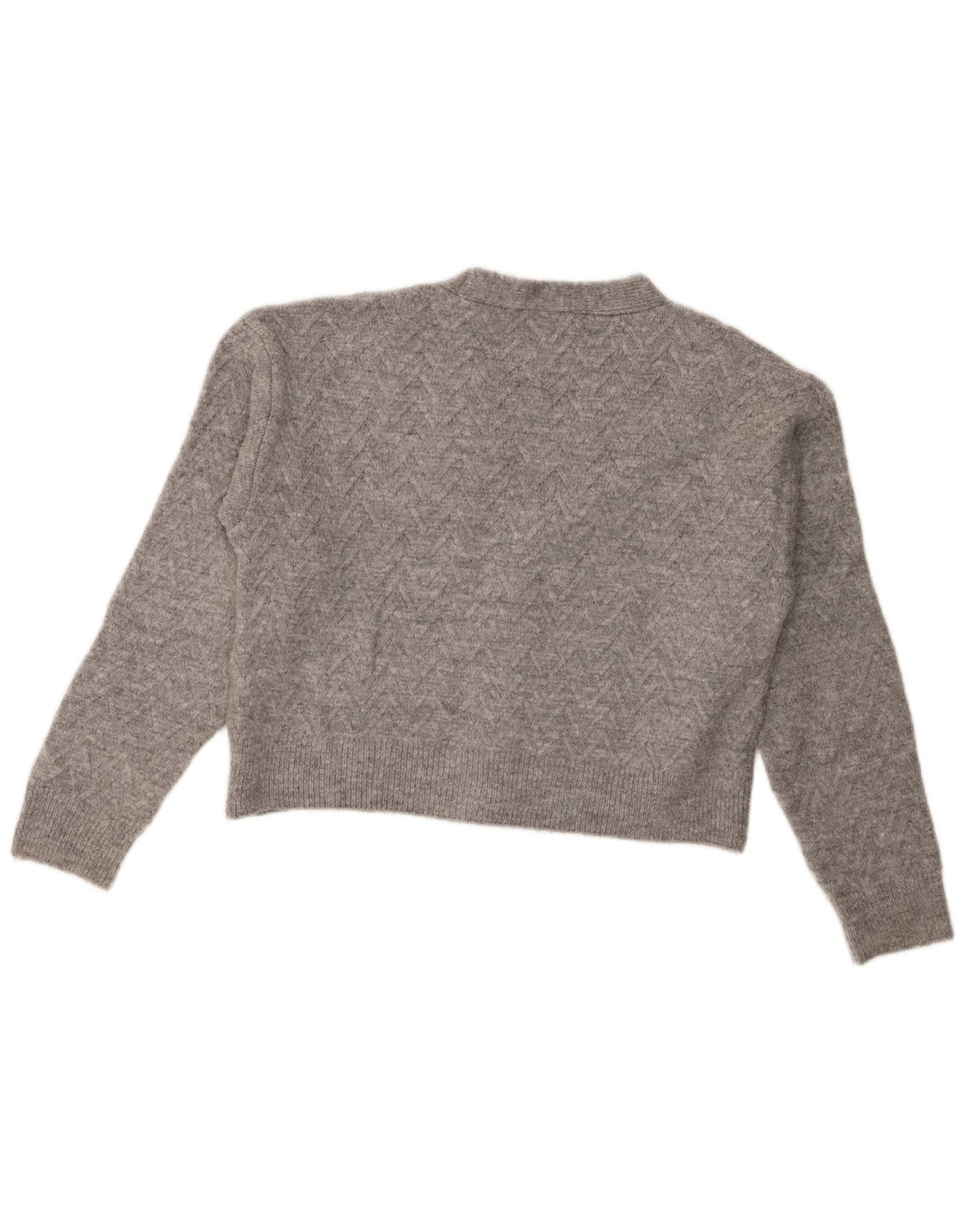 Sweter damski Zara Crop Cardigan UK 14 Średni szary akryl