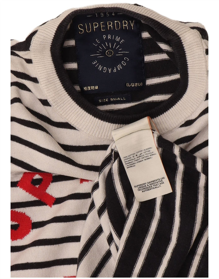 Damski sweter oversize Superdry z okrągłym dekoltem, UK 10, mały, biały