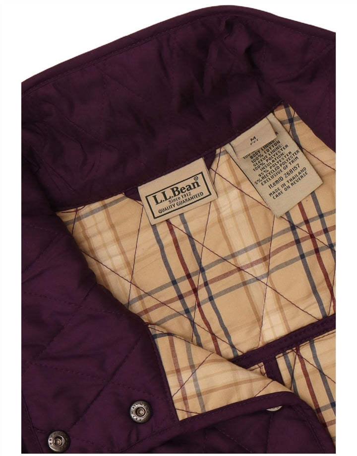 Damska pikowana kurtka L.L.Bean UK 14, średni fiolet, poliester