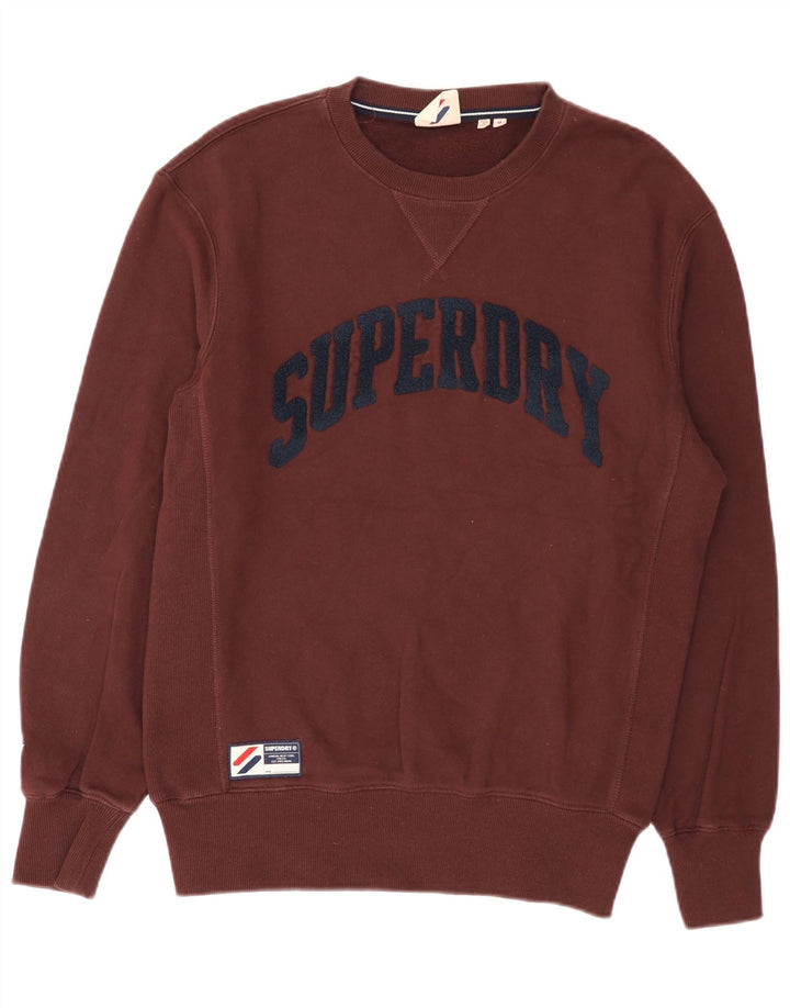 Męski sweter z grafiką Superdry, średniobrązowy, bawełniany
