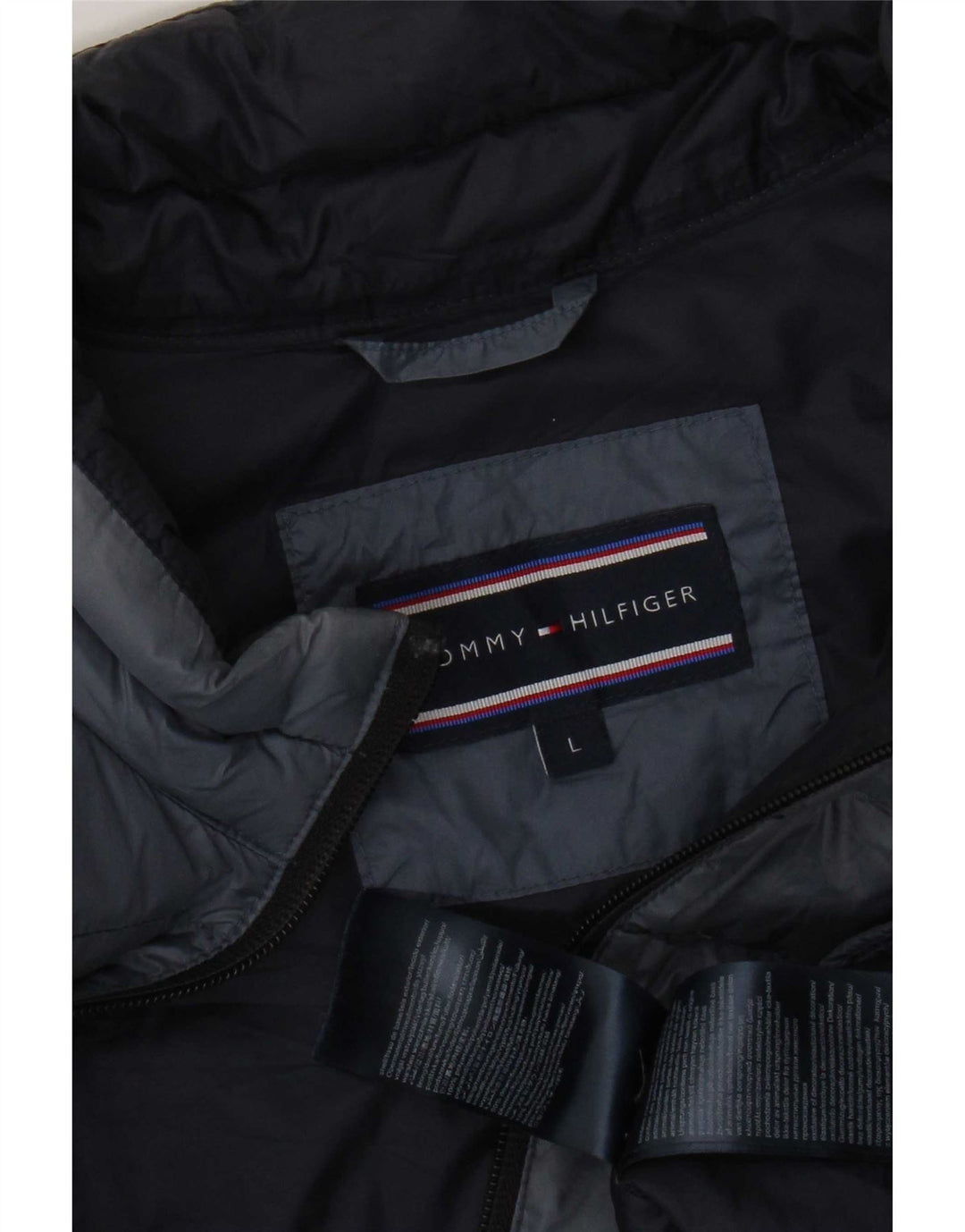 Męska ocieplana kurtka Tommy Hilfiger UK 40, duża granatowa, poliamidowa